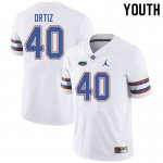 Youth Florida Gators #40 Marco Ortiz NCAA Jordan Brand White Authentic Stitched College Football Jersey PSV0662CB